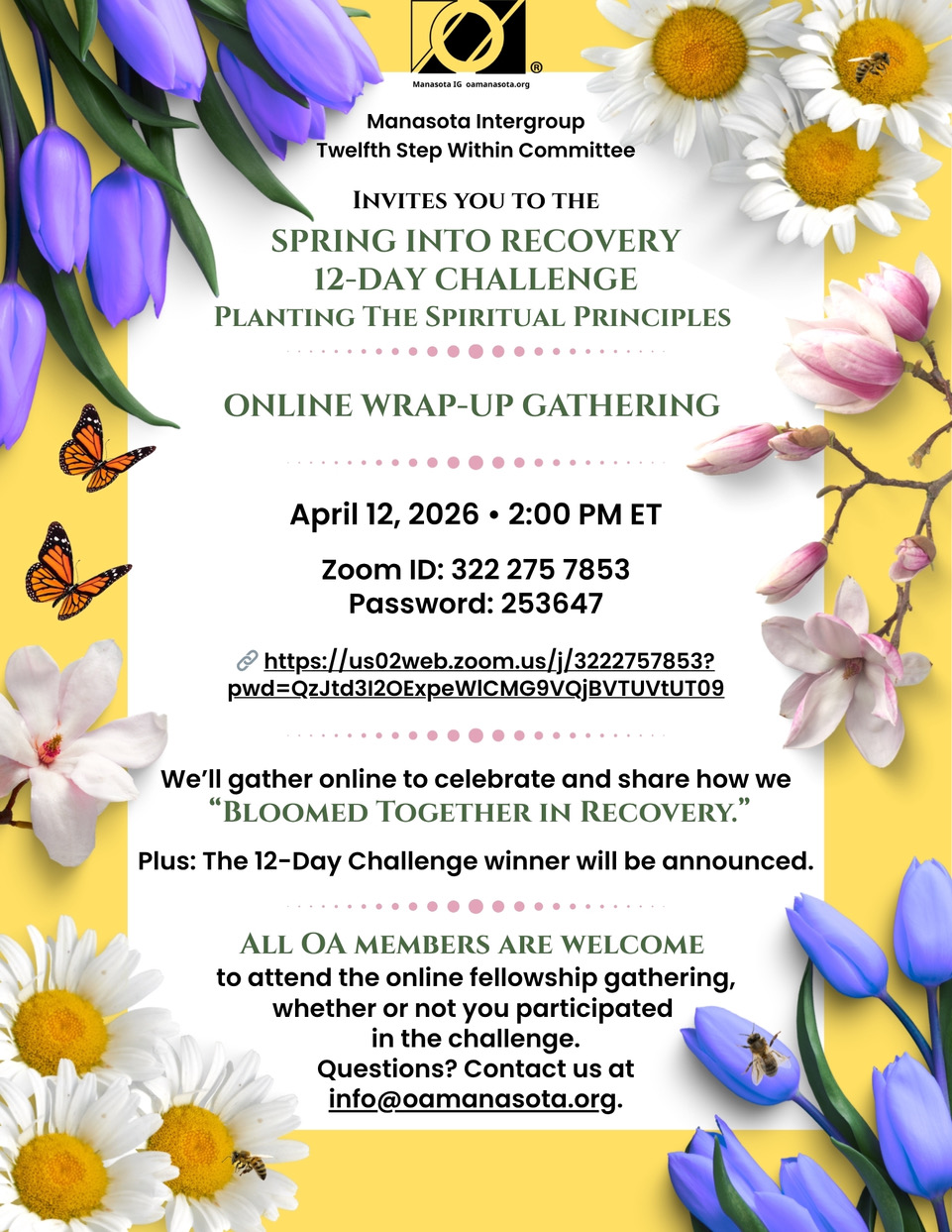 Spring into Recovery flyer